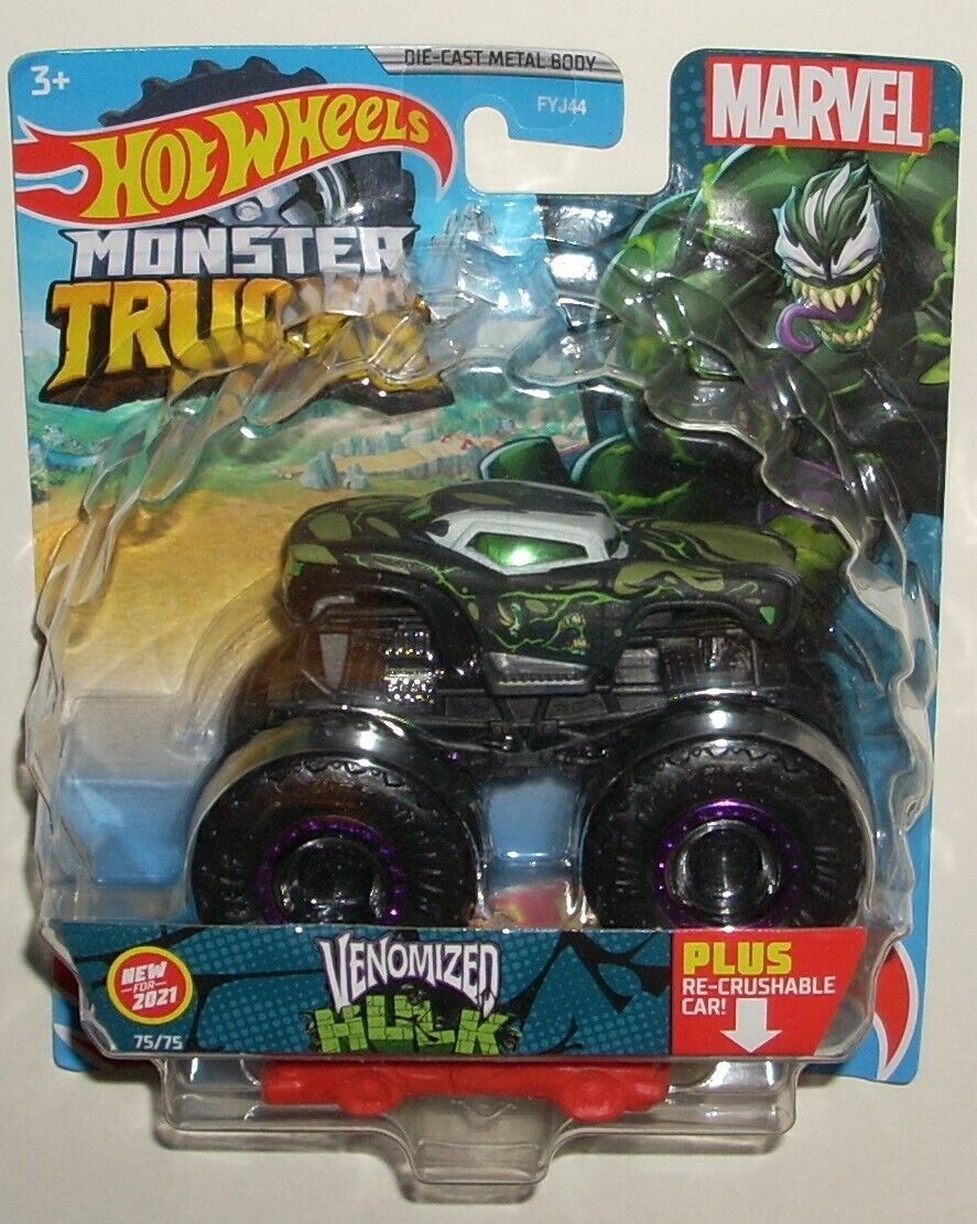 Hot Wheels Monster Trucks Hulk 1/64 Scale with Crushable Car